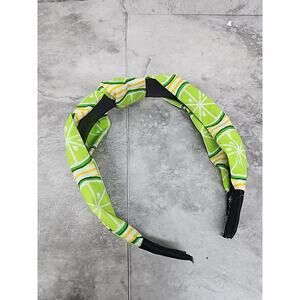 Homemade Bow Cotton Soft Fabric Colorful Green Lime Headband